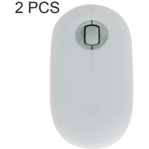 Shoppo Marte 2 PCS Silicone Dustproof Wireless Mouse Protective Case For Logitech Pebble(Transparent)