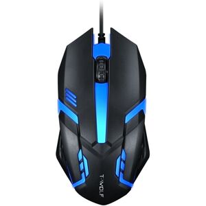 Shoppo Marte 2 PCS T-WOLF V1 USB Interface 3-Buttons 1200 DPI Wired Mouse 7-Color Backlit Gaming Mouse, Cable Length: 1.35m