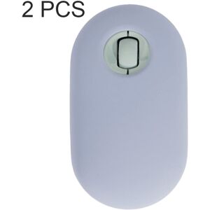 Shoppo Marte 2 PCS Silicone Dustproof Wireless Mouse Protective Case For Logitech Pebble(Gray Blue)