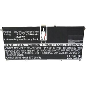 CoreParts Laptop-batteri til HP 45Wh Li-Pol 14,8V 3040mAh Sort, Envy 6-1000, Envy Spectre TU XT 13-2000eg, Envy Spectre XT 13-2021, HP SPECTRE XT PRO