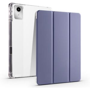 My Store For Lenovo Tab M11 / Xiaoxin Pad 11 2024 3-fold Clear TPU Leather Tablet Case with Pen Slot(Lavender)