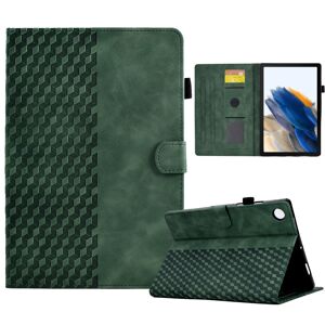 shopseez Samsung Galaxy Tab A8 10.5 x200 / x205 Rhombus præget læder Smart Tablet taske (grøn)
