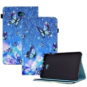 My Store For Samsung Galaxy Tab A 10.1 2016 T580 Colored Drawing Stitching Elastic Band Leather Smart Tablet Case(Butterfly)