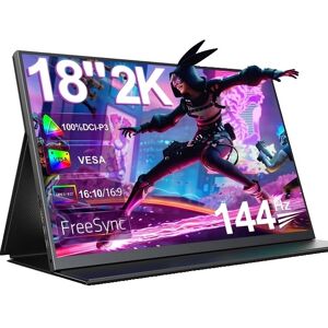 SupplySwap Bærbar skærm, 144Hz opdateringshastighed, QHD opløsning, K118, EU-stik