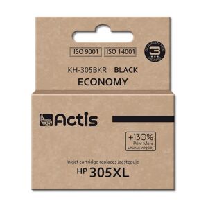 Actis KH-305BKR blæk til HP printer; Erstatning HP 305XL 3YM62AE; Standard; 20 ml; sort