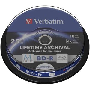 Verbatim M-DISC BD-R Blu-Ray SL 25GB/ 4x/ Inkjet printable/ 10pack/ spindle