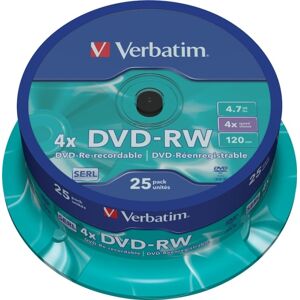 Verbatim DVD-RW, 4x, 4,7 GB/120 min, 25-pack spindel, SERL