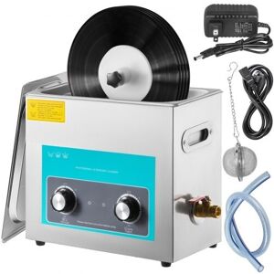 VEVOR Ultrasonic Vinyl Record Cleaner 6L 40kHz Vinyl Ultrasonic Cleaner Knop Control Record Ultrasonic Cleaner 8 Records Vinyl Sonic Cleaner Rustfri ståltan