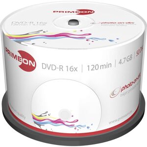 Primeon 2761206 DVD-R 4.7 GB 50 stk Spindel Kan forsynes med print