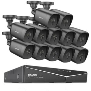 SupplySwap 16CH 1080P Lite Video Sikkerhedssystem - 5IN1 DVR & 12PCS Udendørs Kameraer CCTV Kit