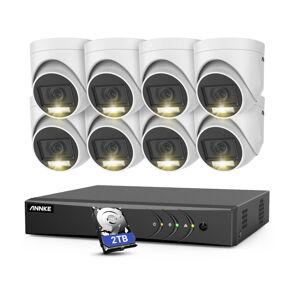 ANNKE Professionellt 1080p Övervakningssystem, 8 Dome övervakningskameror, DVR, 2TB Hårddisk, Motion Detection