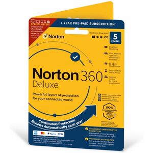 Symantec NORTON 360 DELUXE 50GB ND 1 USER 5 DEVICE 12MO CDON ATTACH ENR CARD DVDSLV