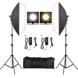 SupplySwap Fotograferingslys Kit, Softbox Lys, Justerbar Stativstander, 2 farver