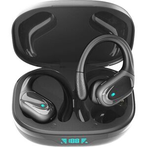 INF Trådløse høretelefoner sorte - Bluetooth headset med ladeboks