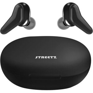 STREETZ True Wireless Stereo in-ear, dual earbuds, charge case, black