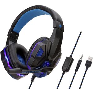 Soyto SY830 computerspil Lysende kablet headset, farve: Til PS4 (sort blå)