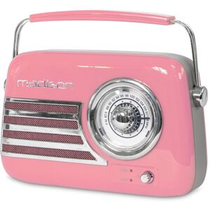 Madison retro radio m. Bluetooth og FM (Pink)