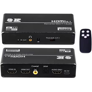 NÖRDIC HDMI 2.1 Extractor 8K 60Hz 4K 120Hz, 7.1 HDMI-lyd, S/PDIF, Koaksial, AUX