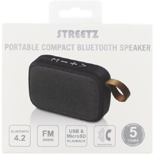 STREETZ kompakt Bluetooth-højttaler USB/ SD/ FM-radio SORT CM770