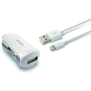 USB oplader til bil + MFI-certificeret lyskabel KSIX Apple-compatible 2.4 A