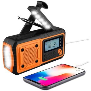 Tbutik Nyeste krankradio nødradio 4000mAh Power Bank Solar håndsvingsradio AM/FM/WB/NOAA og Alert bærbar vejrradio