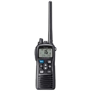 Icom Ic-m Ipx7 6w 73 Euro Transportabel Marine Vhf Radio Station Sort