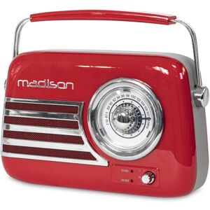 Madison retro radio m. Bluetooth og FM (Rød)