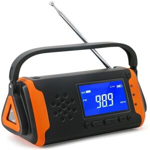 MTK 4000mAh nødradio AM/FM/WB Lommelygte PowerBank Solar oplader LCD