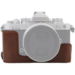 Shoppo Marte 1/4 inch Thread PU Leather Camera Half Case Base for Nikon Z fc (Coffee)