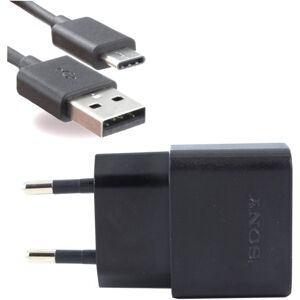 Sony UCH12 LaddningsAdapter Fastcharger 2.7A + UCB20 UBS Type-C Kabel Sort