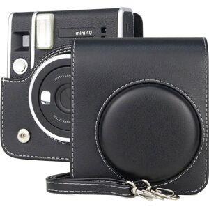 My Store Full Body Camera Retro PU Leather Case Bag with Strap for FUJIFILM instax mini 40 (Black)