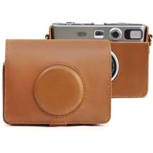 My Store Retro Full Body Camera PU Leather Case Bag with Strap for FUJIFILM instax mini Evo(Brown)