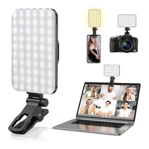 NSF Minifokus Selfie Lys 60 LED 2200mAh Genopladelig Cell Phone Fill Light 7 Modes 10-Level Lightness, Portable Clip On Light