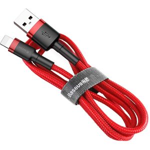 BASEUS Holdbart fleksibelt USB-kabel Iphone Lightning QC3.0 2.4A 1M rød