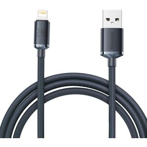 BASEUS Kabel til hurtig opladning og dataoverførsel USB Iphone Lightning 2.4A 2m sort