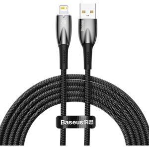 BASEUS Glimmer Series USB-A kabel Iphone Lightning 480Mb-s 2.4A 2m sort