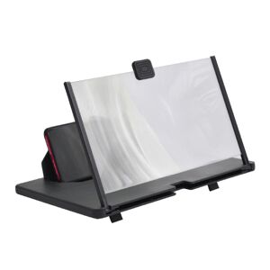 My Store 12 tommer udvidelig mobiltelefon skærm forstørrelsesglas 3D bordstativ, stil: HD-model (sort)