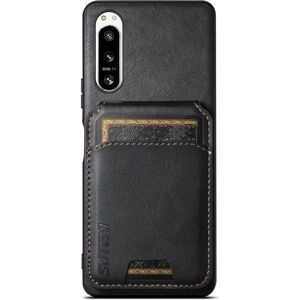 For Sony Xperia 5 IV Suteni H02 Leather Wallet Stand Back Phone Case(Black)