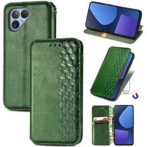 My Store For Fairphone 5 Cubic Grid Pressed Magnetic Leather Phone Case(Green)