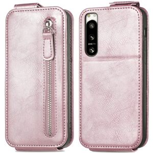 My Store For Sony Xperia 5 IV Zipper Wallet Vertical Flip Leather Phone Case(Rose Gold)