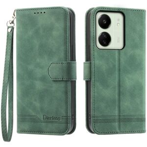 My Store For Xiaomi Redmi 13C Dierfeng Dream Line TPU + PU Leather Phone Case(Green)