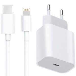 I Charger iPhone charger for Apple 11/12 USB-C power adapter 20W PD White