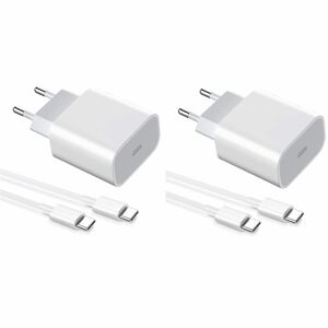 Teknikproffset 2-pak oplader til iPhone 15 / Android 20W med USB-C til USB-C - Hurtig oplader