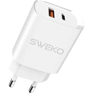 Adapter USB-C & USB-A hurtigoplader 30W til iPhone • Samsung • Huawei • Android SWEKO