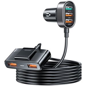 24.se Joyroom Multi Car oplader med forlængerkabel 45W 5xUSB