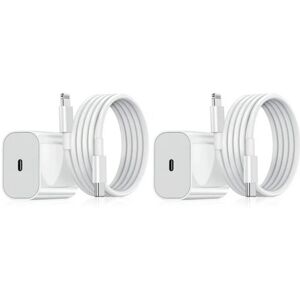 Browse4Buy 2 Pack - 20W USB-C PD hurtigoplader til iPhone +2M kabel