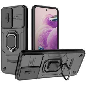 High Discount For Xiaomi Redmi Note 12S 4G Global Sliding Camshield TPU   PC Shockproof Telefontaske med Holder(sort)