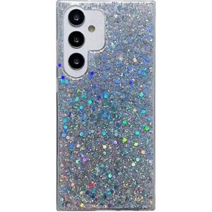 shopseez For Samsung Galaxy  A14 5G Glitter Sequins Epoxy TPU Phone Case(Silvery)