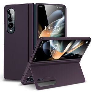 shopseez Samsung Galaxy Z Fold4 Skin Feel Fold telefoncover med holder (mørk lilla)