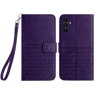 Shoppo Marte For Samsung Galaxy A54 Rhombic Texture Leather Phone Case with Lanyard(Purple)